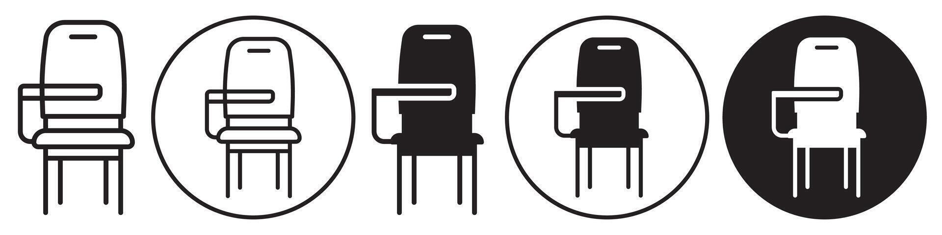 School Desk Chair Icon set collection for web vector