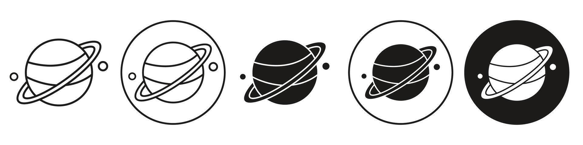 saturn planet icon set collection for web vector