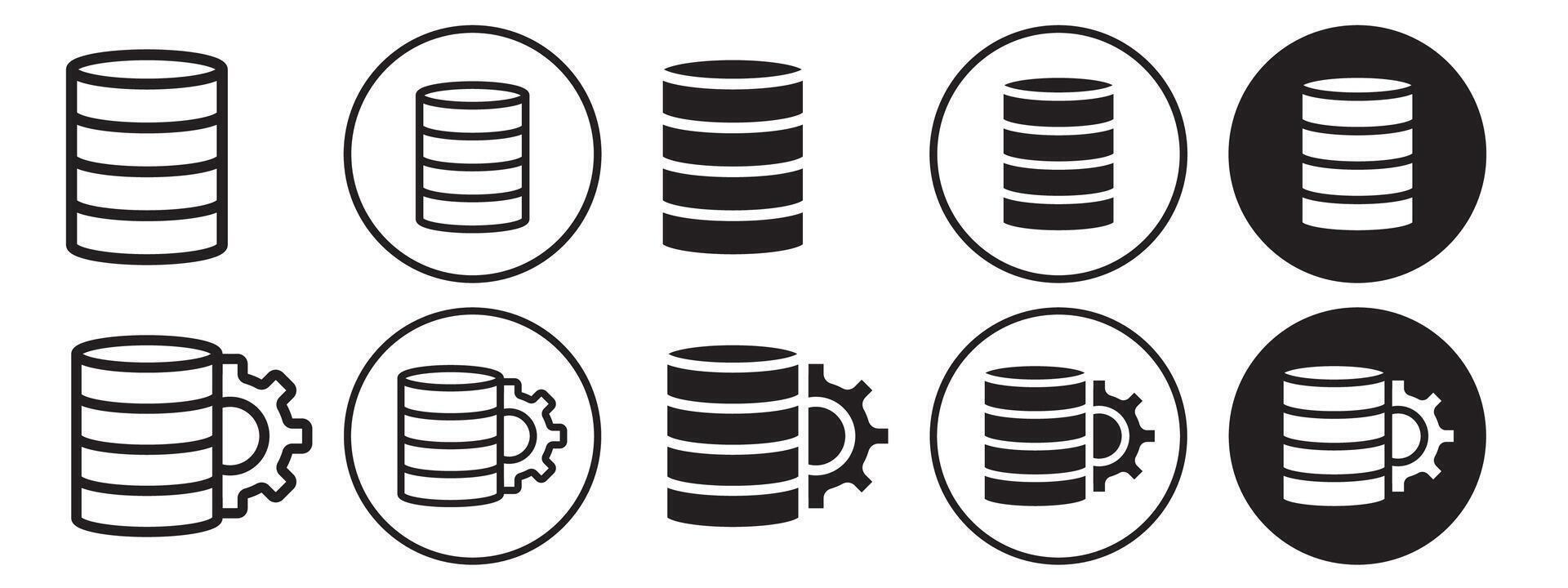 Database Icon set collection for web vector