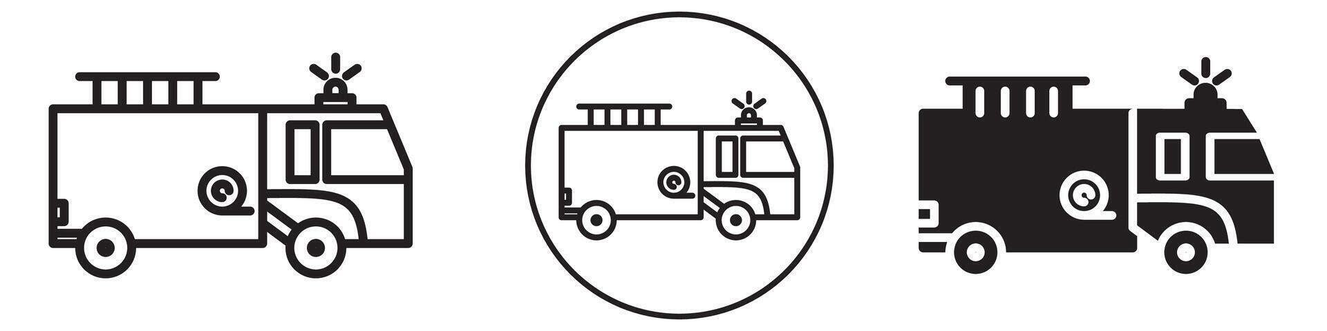 Fire Truck icon set collection for web vector