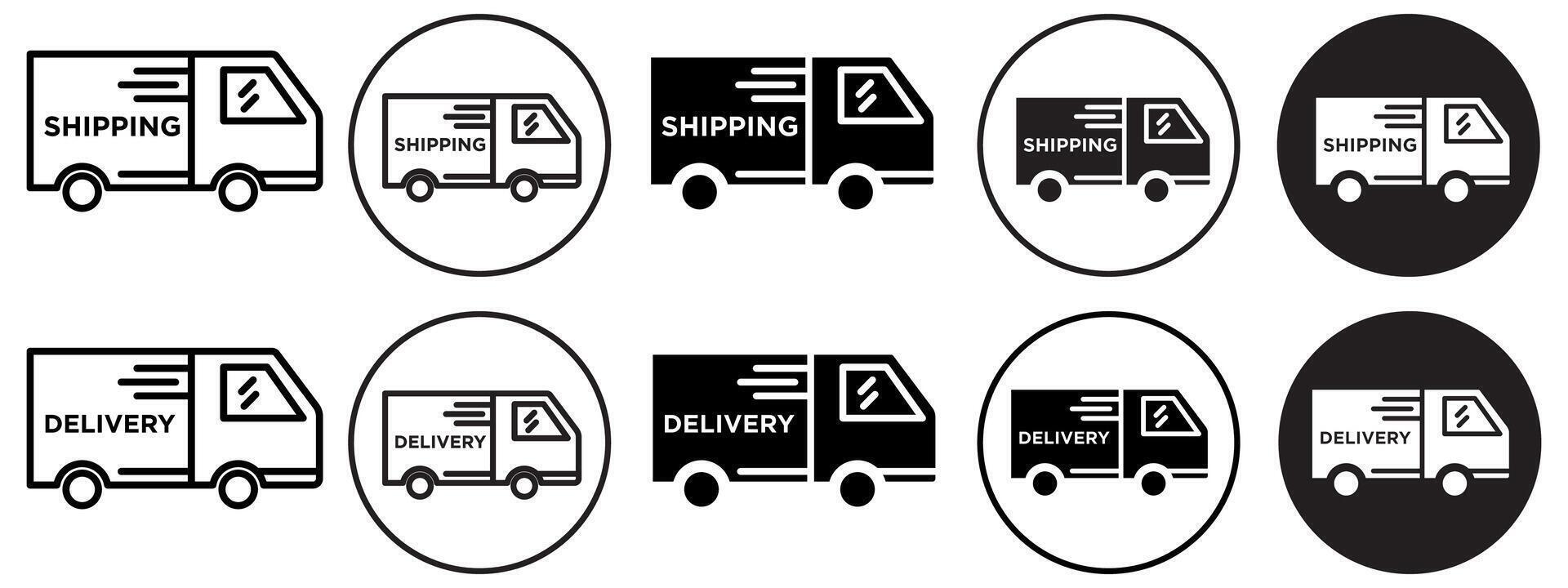 Shipping Truck Icon set collection for web vector