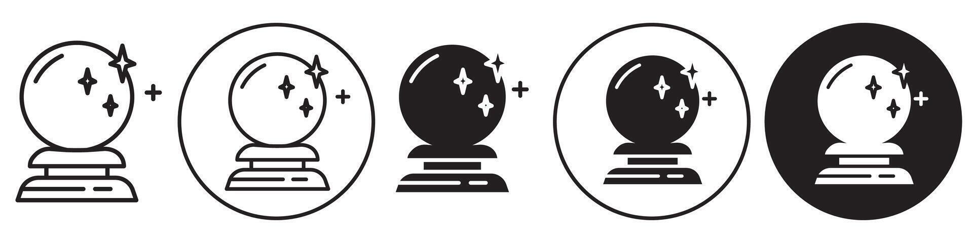Crystal Ball line Icon set collection for web vector