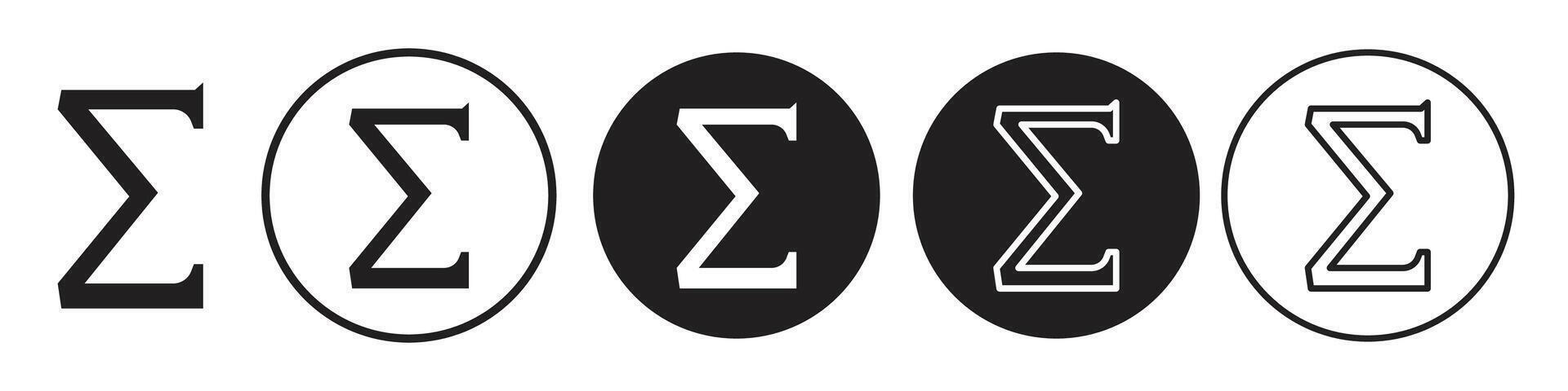 Sigma Symbol set collection for web vector