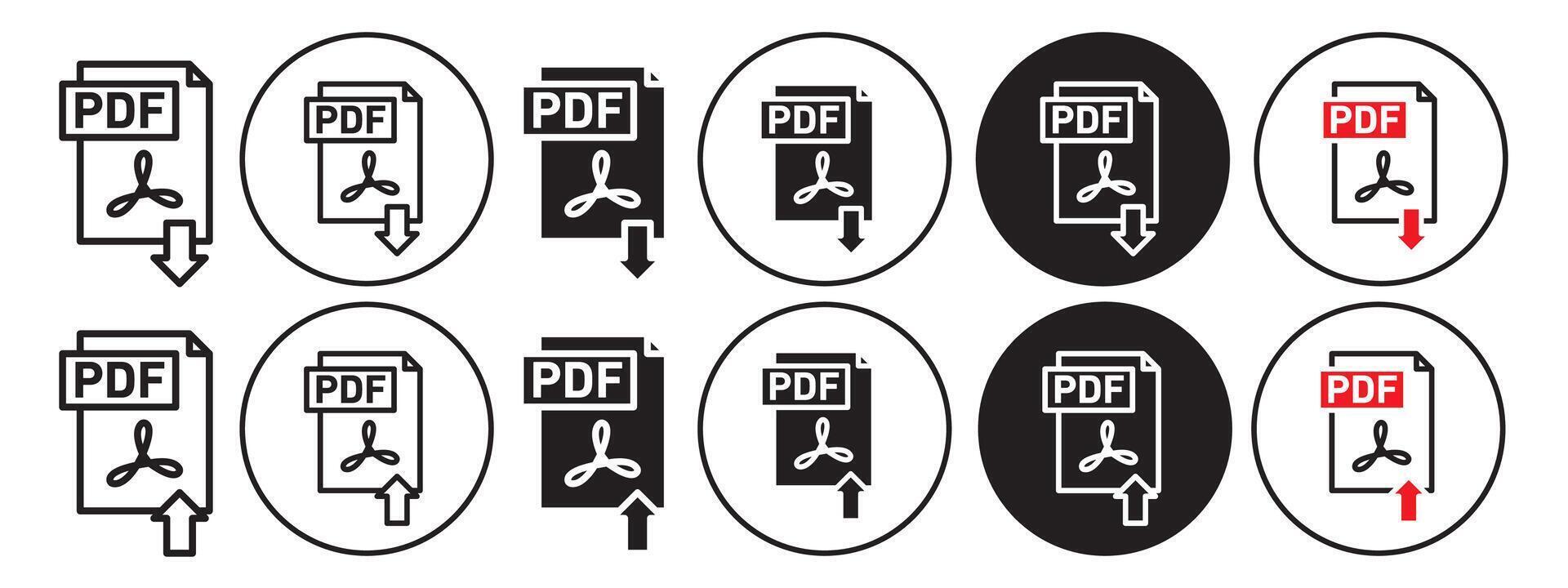 PDF icon set collection for web vector