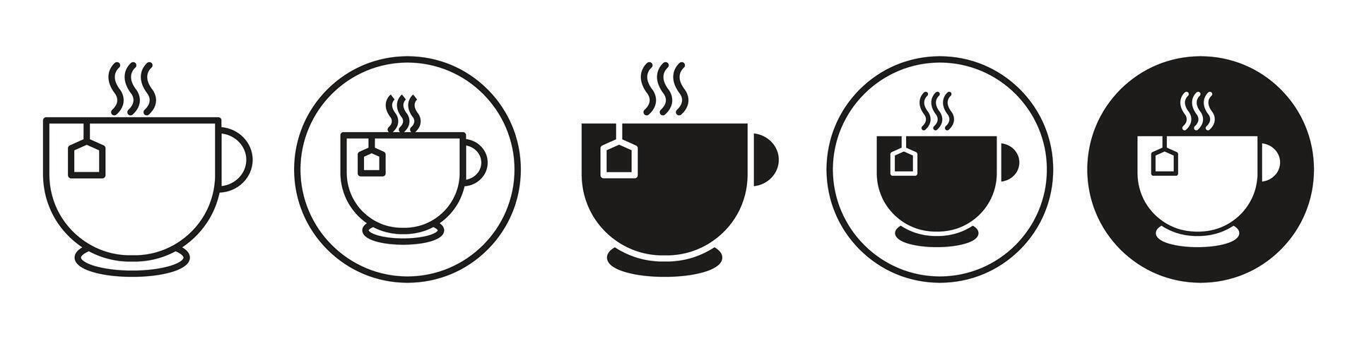 Tea Cup Icon set collection for web vector