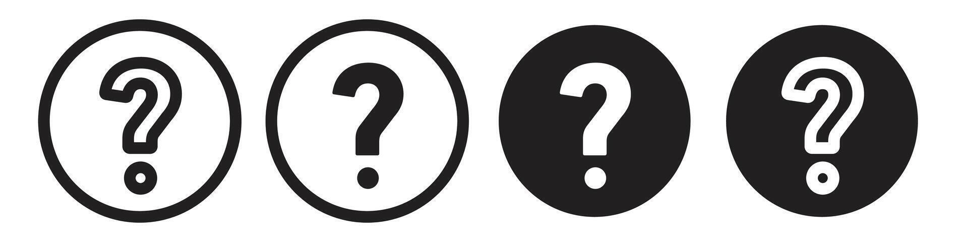 Question mark icon set collection for web vector