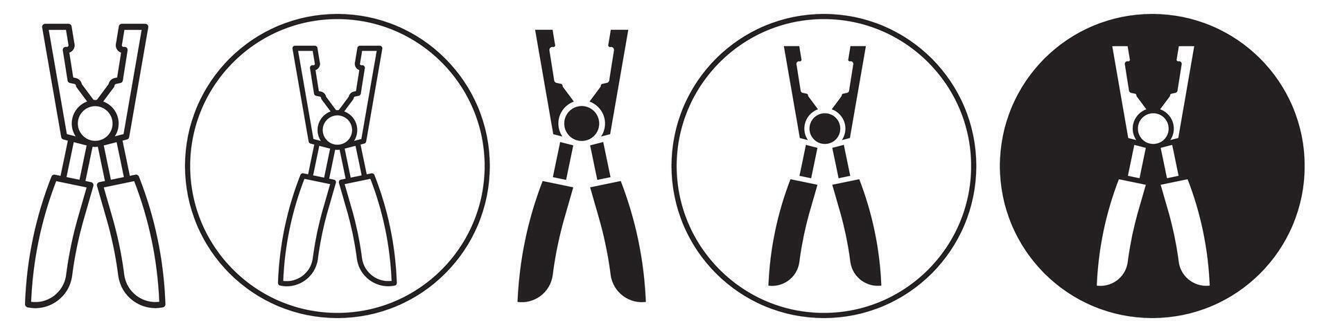 Plier Icon set collection for web vector