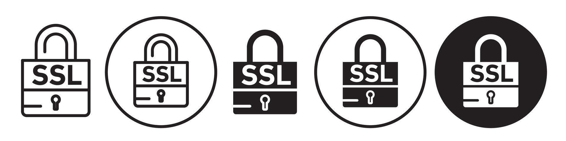 SSL icon set collection for web vector