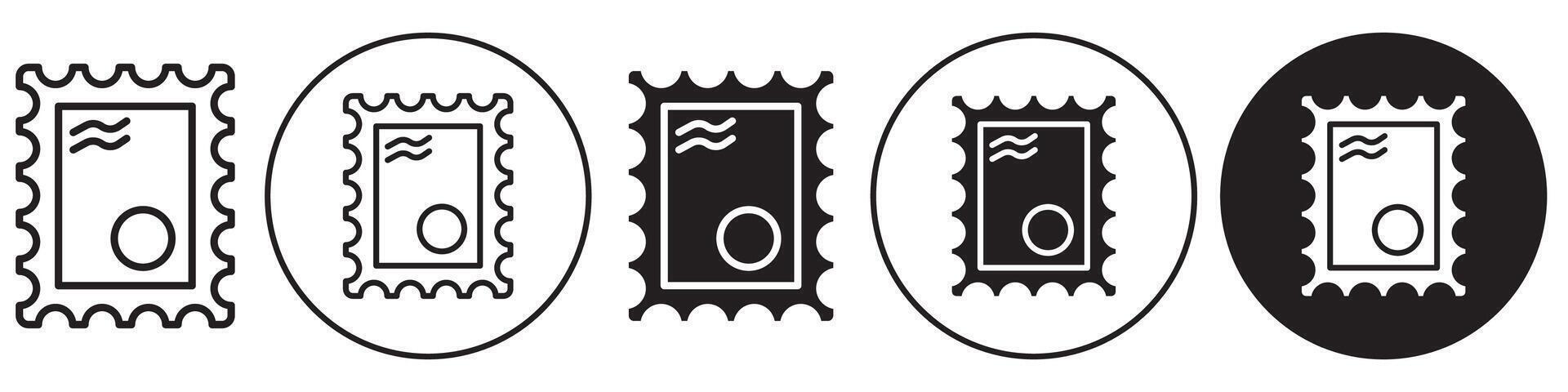 Postage stamp icon set collection for web vector