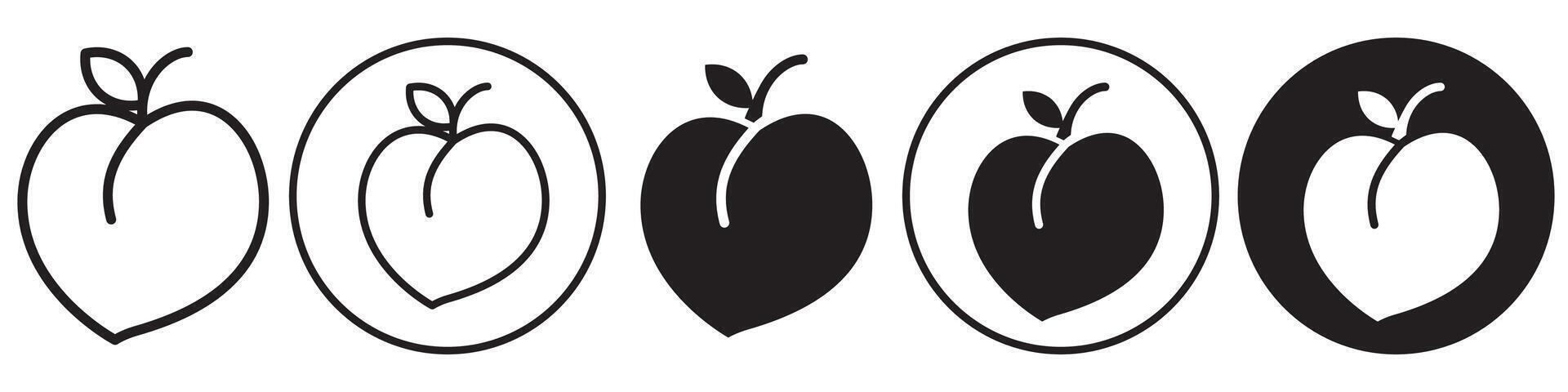 Peach Icon set collection for web vector