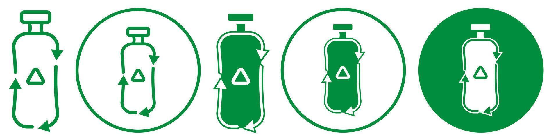 Recycle Bottle Icon set collection for web vector