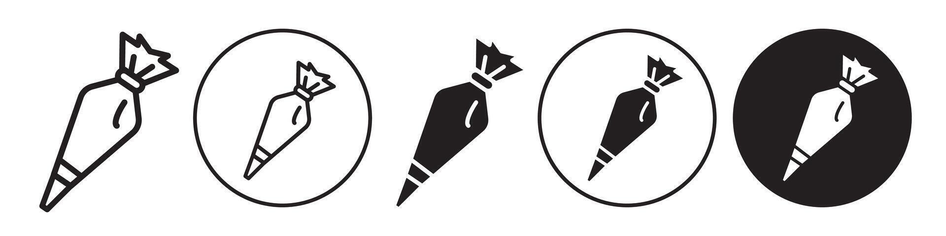 Pastry bag icon set collection for web vector
