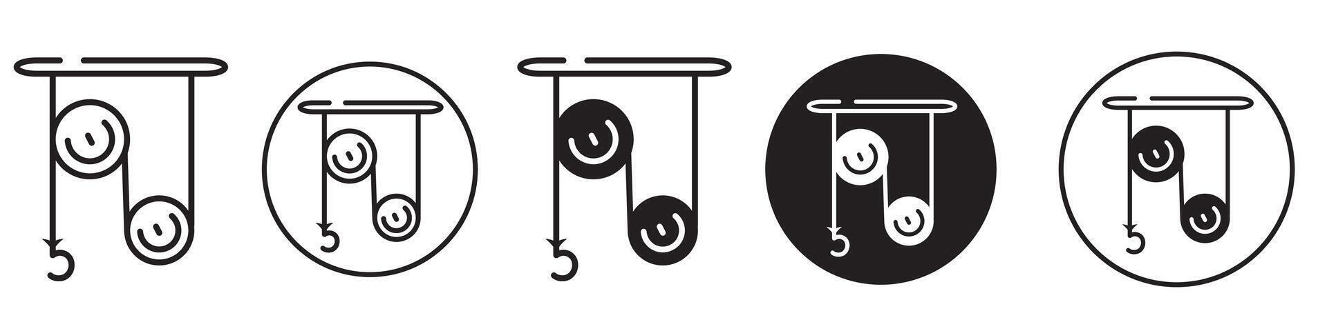 Pulley Icon set collection for web vector
