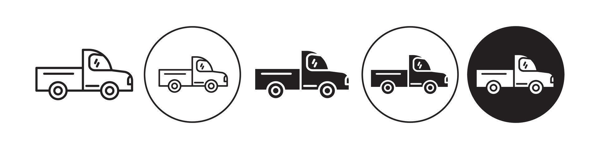 Pickup truck icon set collection for web vector