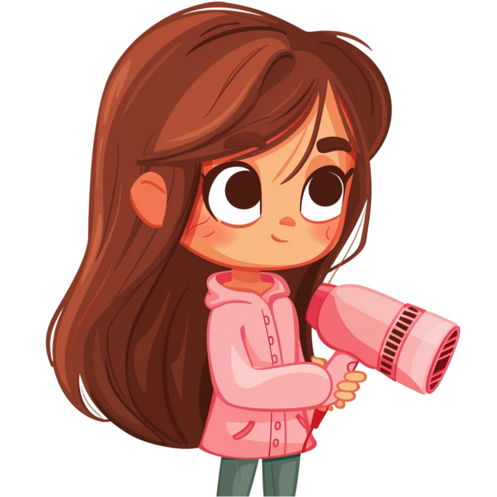 cartone animato capelli ragazza esplorando diverso stili e tendenze png