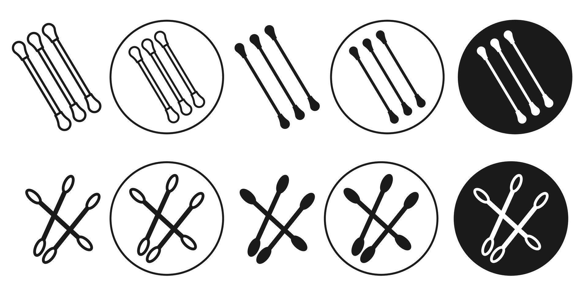 Cotton Swab icon set collection for web vector