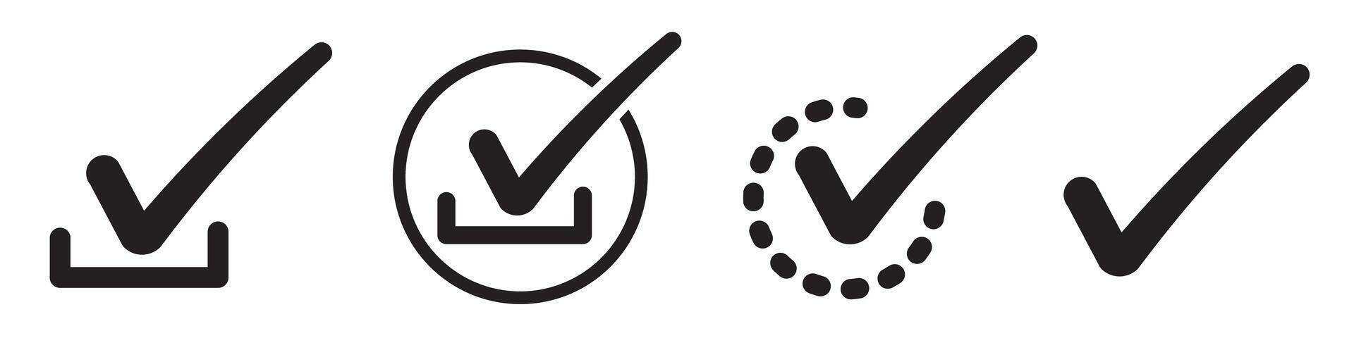 Check Mark Icon set collection for web vector
