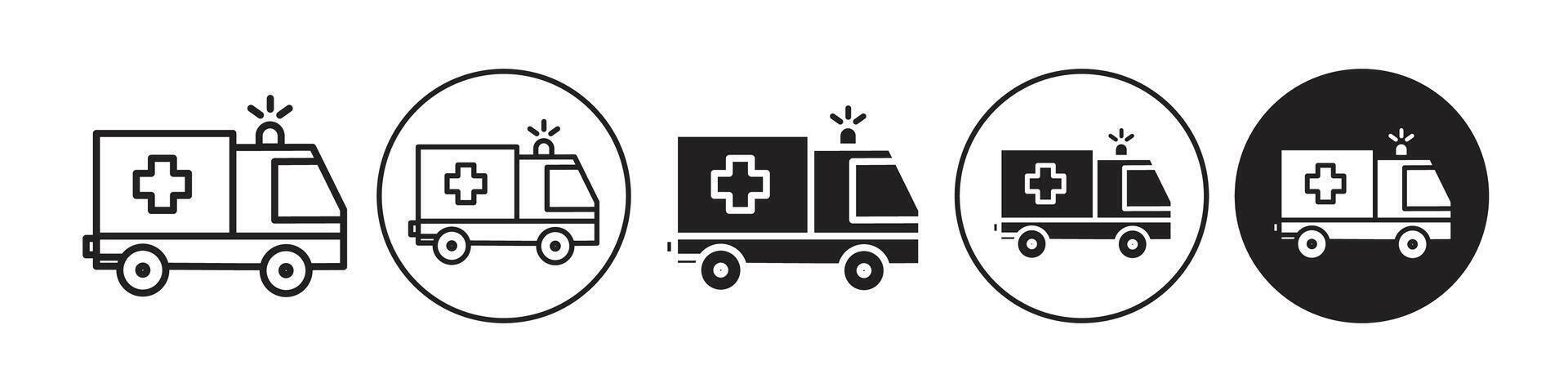 Ambulance icon set collection for web vector