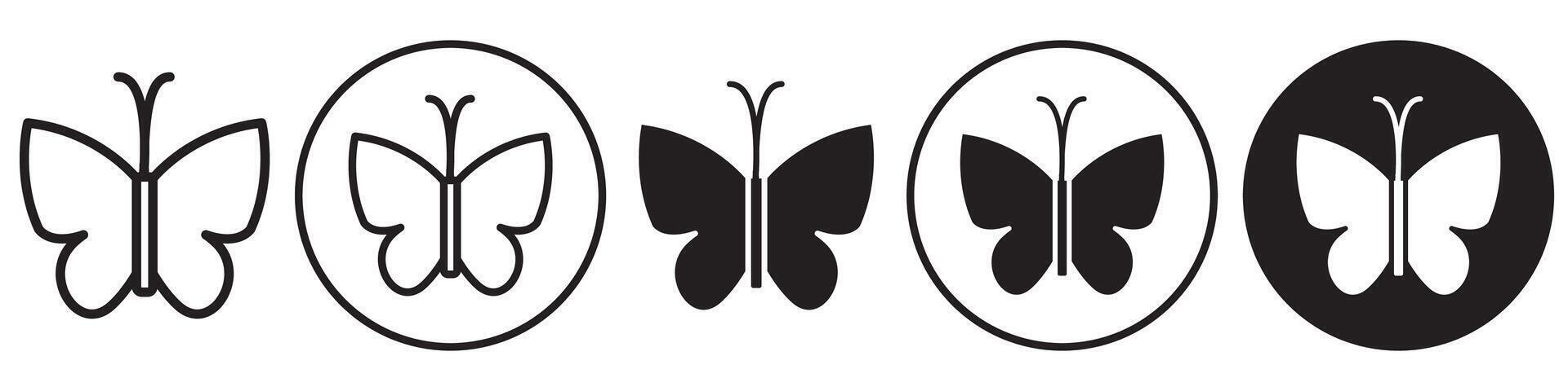 Butterfly icon set collection for web vector