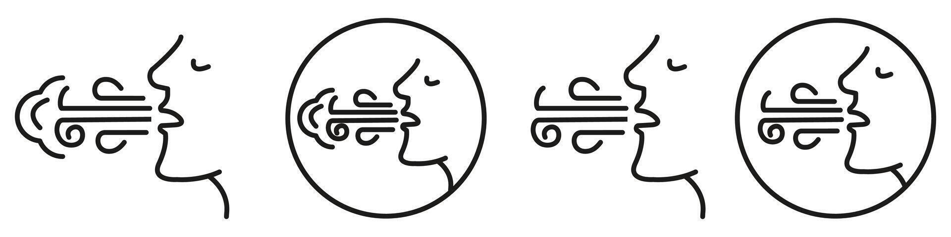 Bad Breathe Icon set collection for web vector