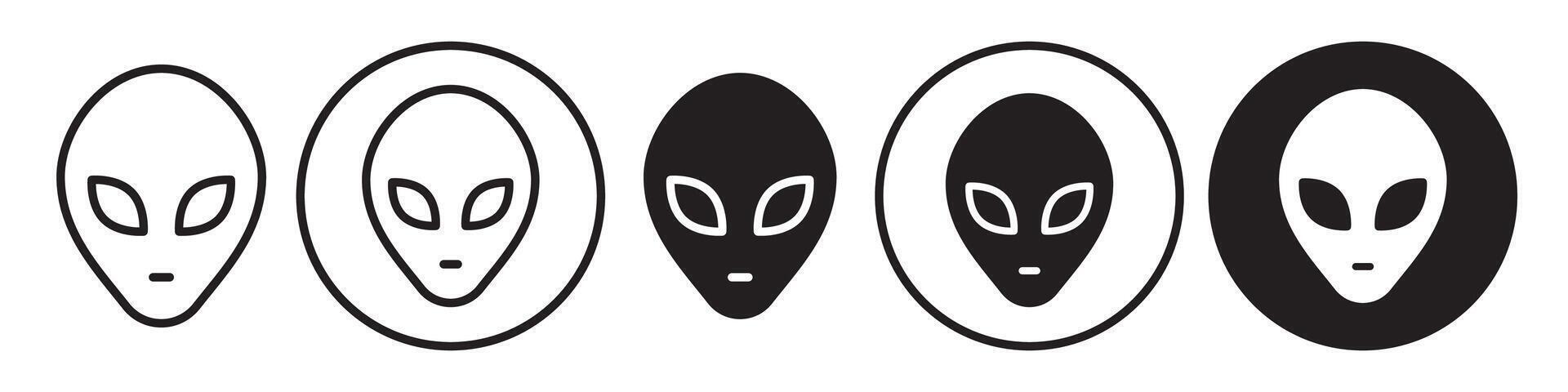 Alien Face Mask set collection for web vector