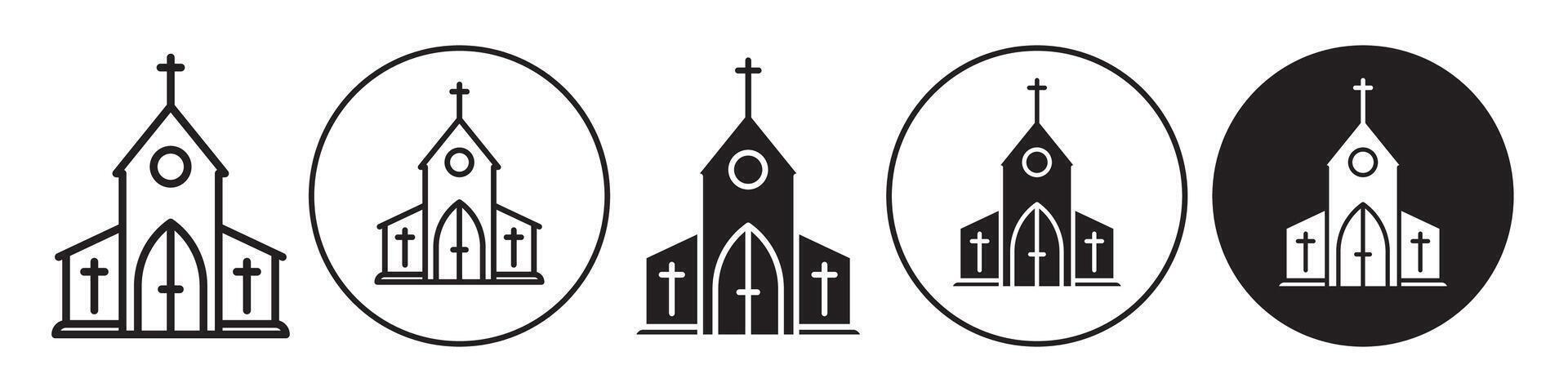 Church Icon set collection for web vector