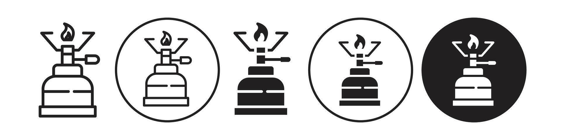 Camping gas icon set collection for web vector