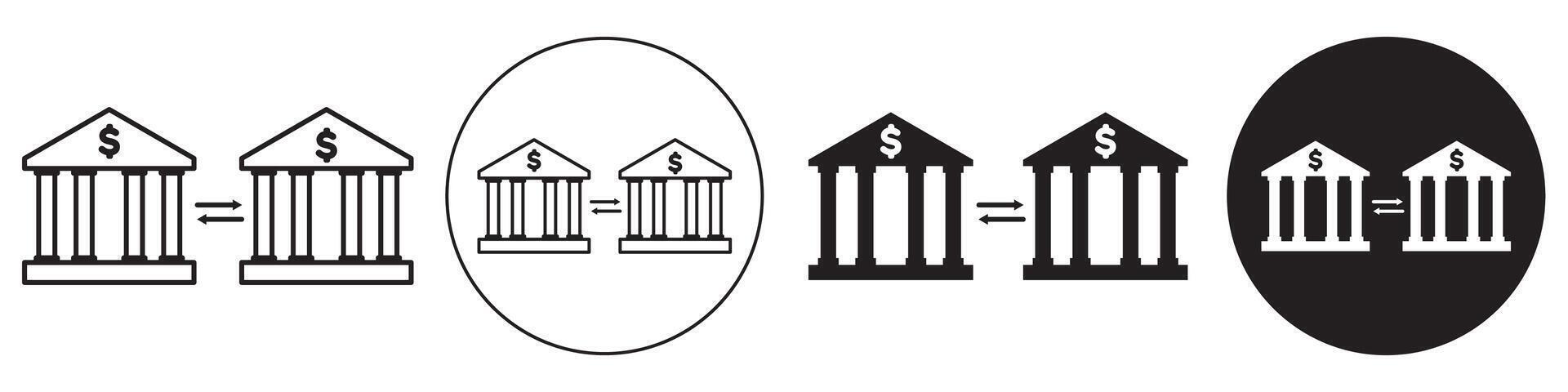 Bank Transfer Icon set collection for web vector