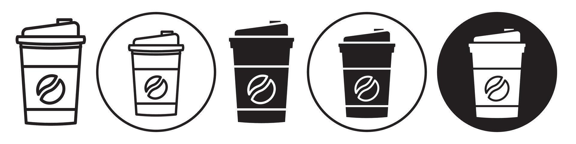 Coffee cup icon set collection for web vector