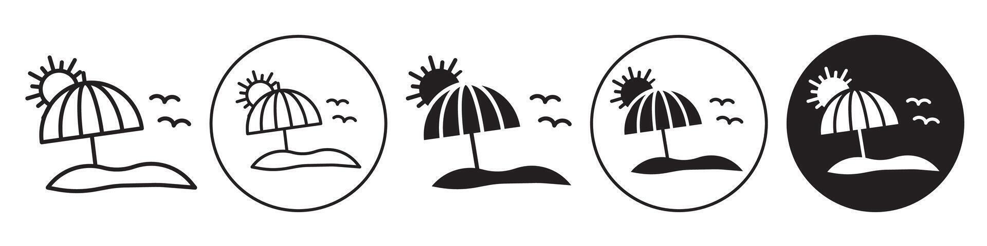 Beach Icon set collection for web vector