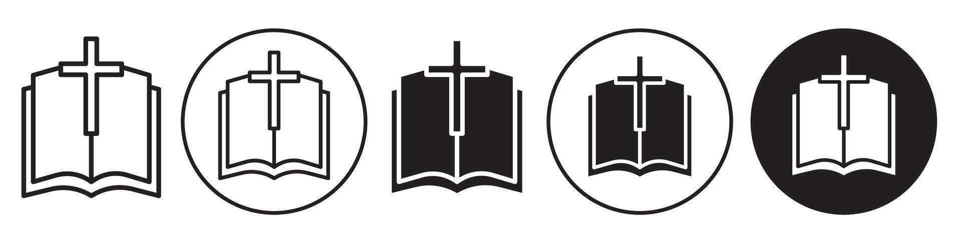 Bible Book Icon set collection for web vector