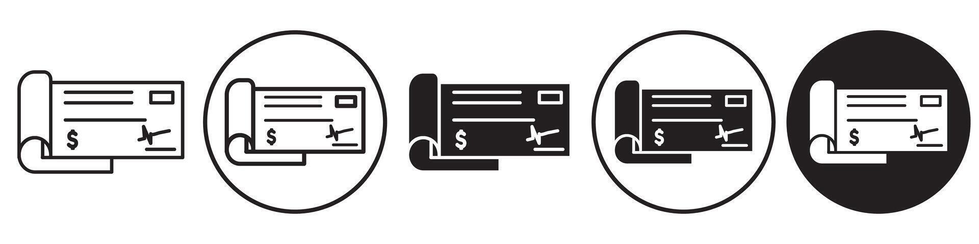 Checkbook Icon set collection for web vector