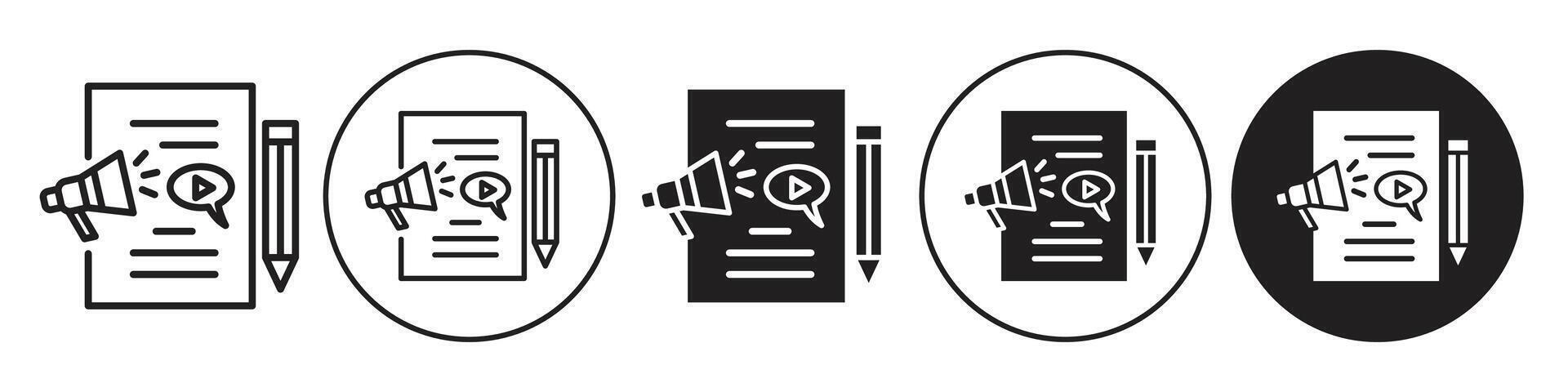 Content Marketin gIcon set collection for web vector