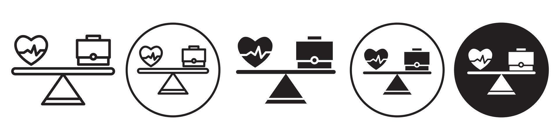 Balance life and work Icon set collection for web vector