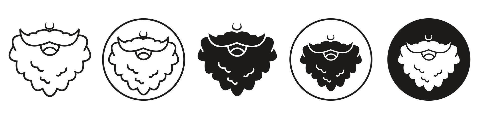 Beard icon set collection for web vector