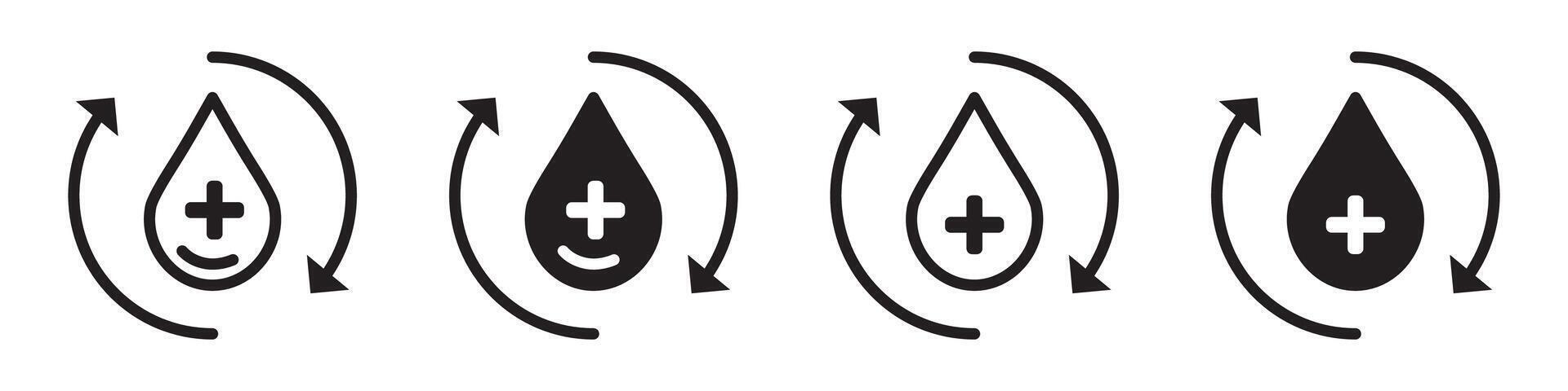 Blood flow icon set collection for web vector