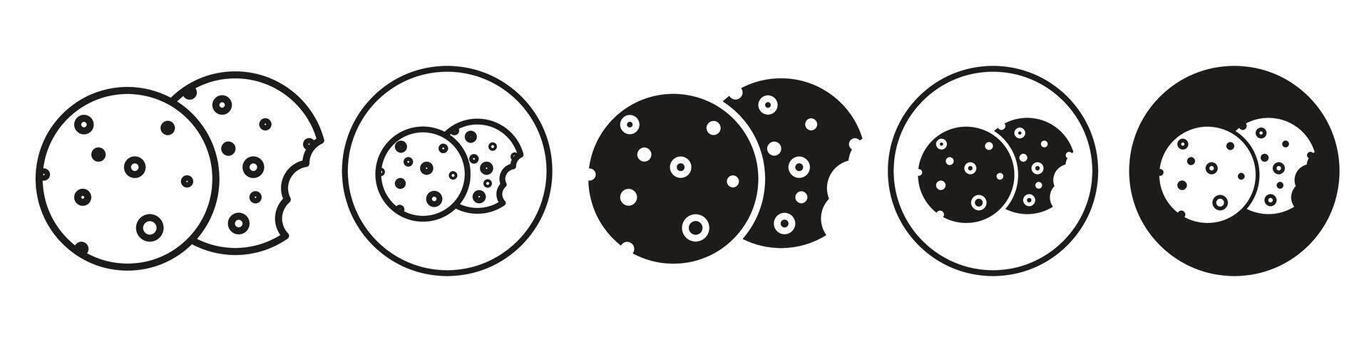 Cookies icon set collection for web vector