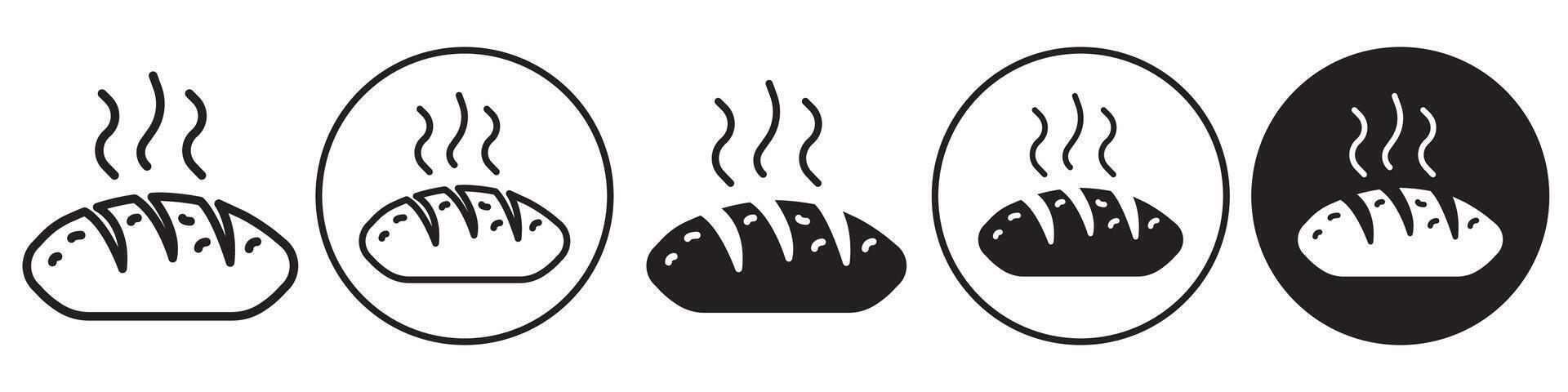 Hot bread icon set collection for web vector
