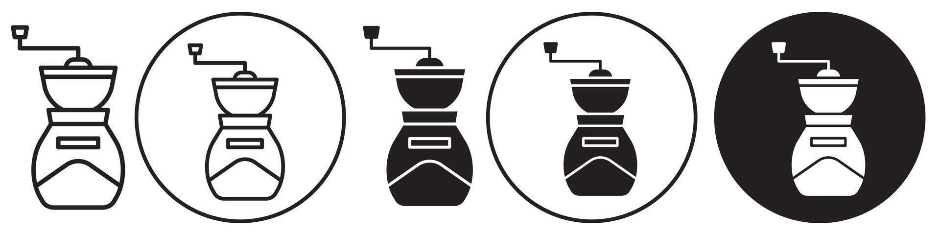 Coffee grinder icon set collection for web vector
