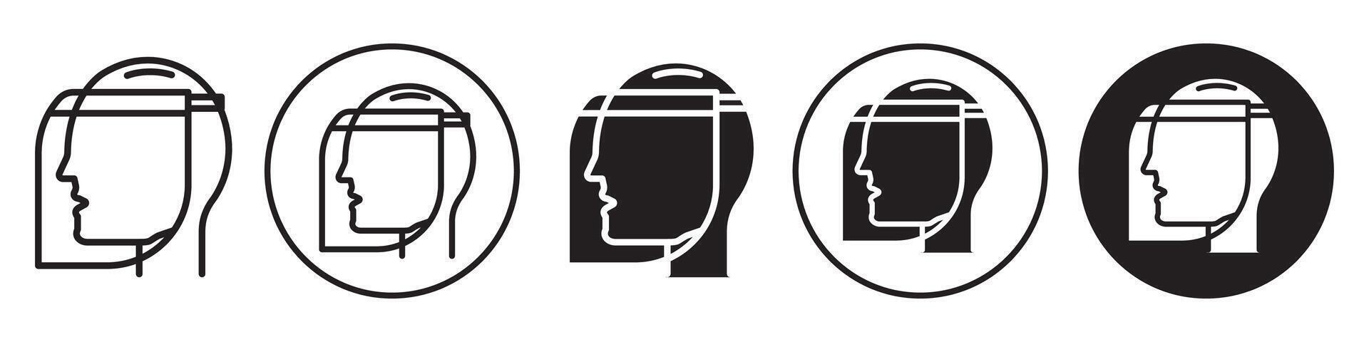 Face Sheild Icon set collection for web vector