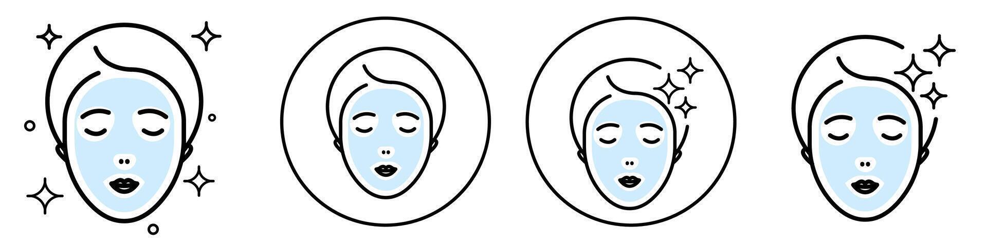 Face Mask Sheet Icon set collection for web vector
