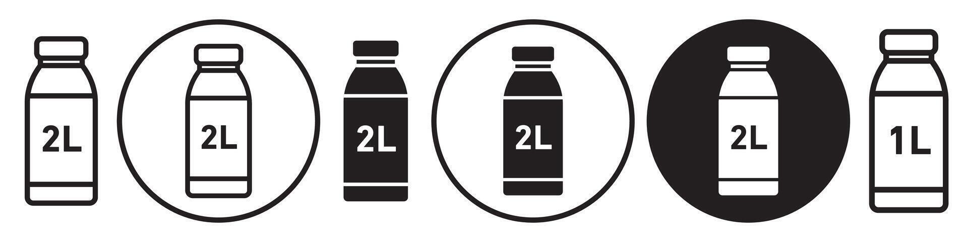 2L Bottle Icon set collection for web vector