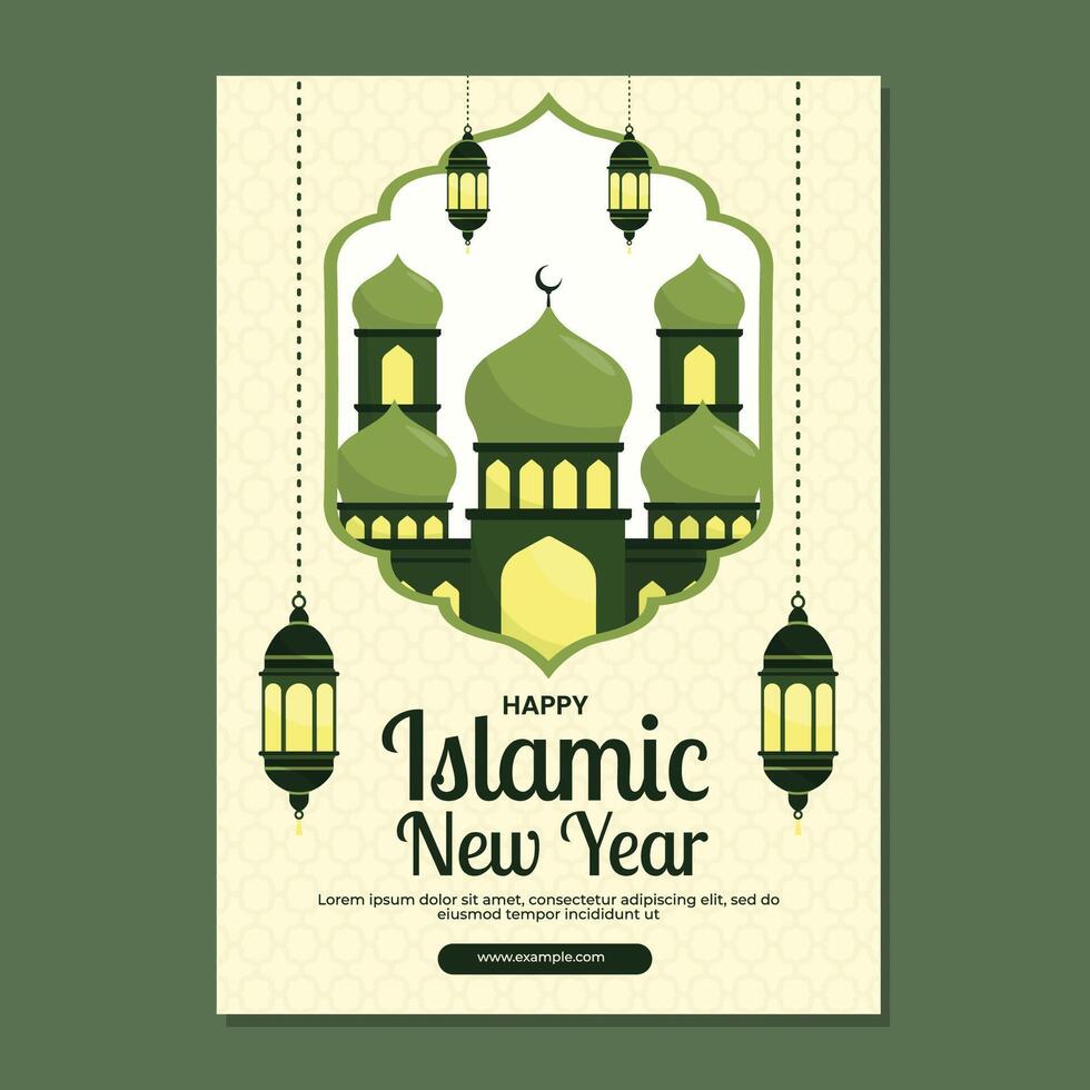 Islamic New Year Greeting Card or Poster Muharram Greeting Card or Poster Illustration vector