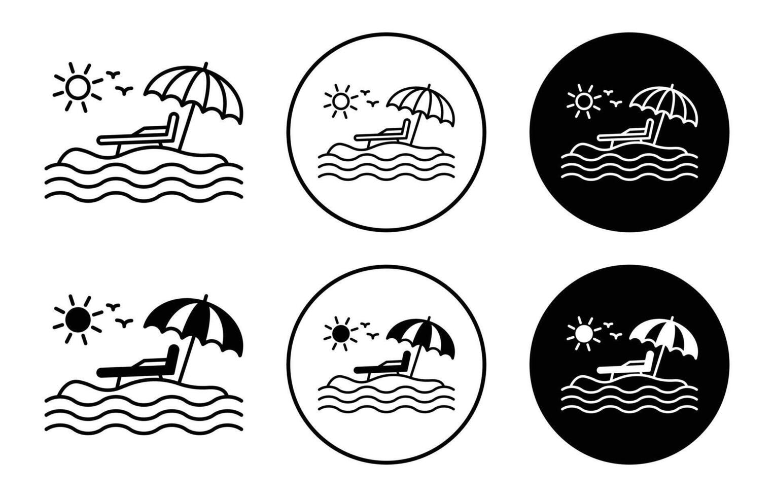 Beach Icon logo collection set vector