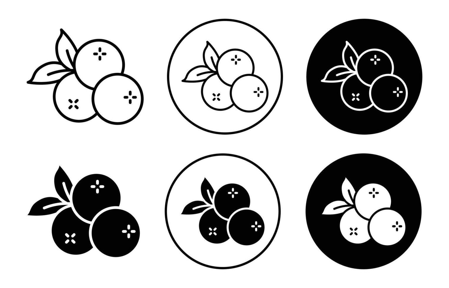 Blueberry icon logo collection set vector