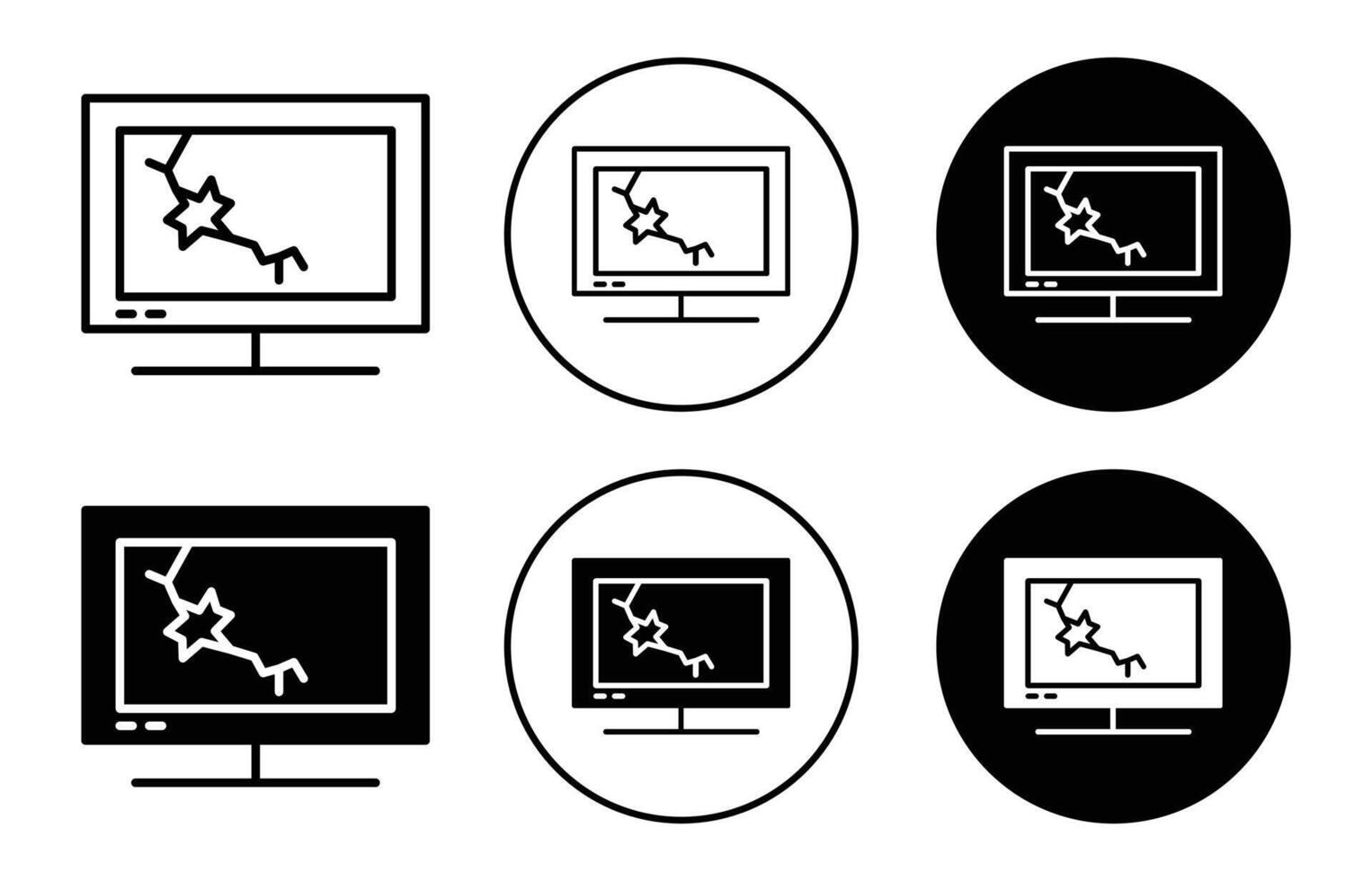 Broken tv screen icon vector