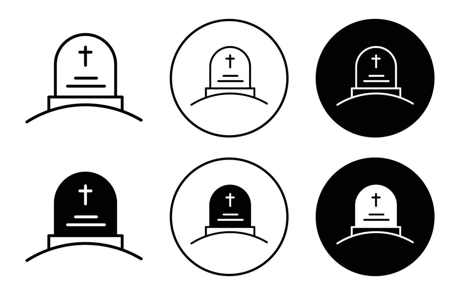Tombstone icon Outline flat Icon vector