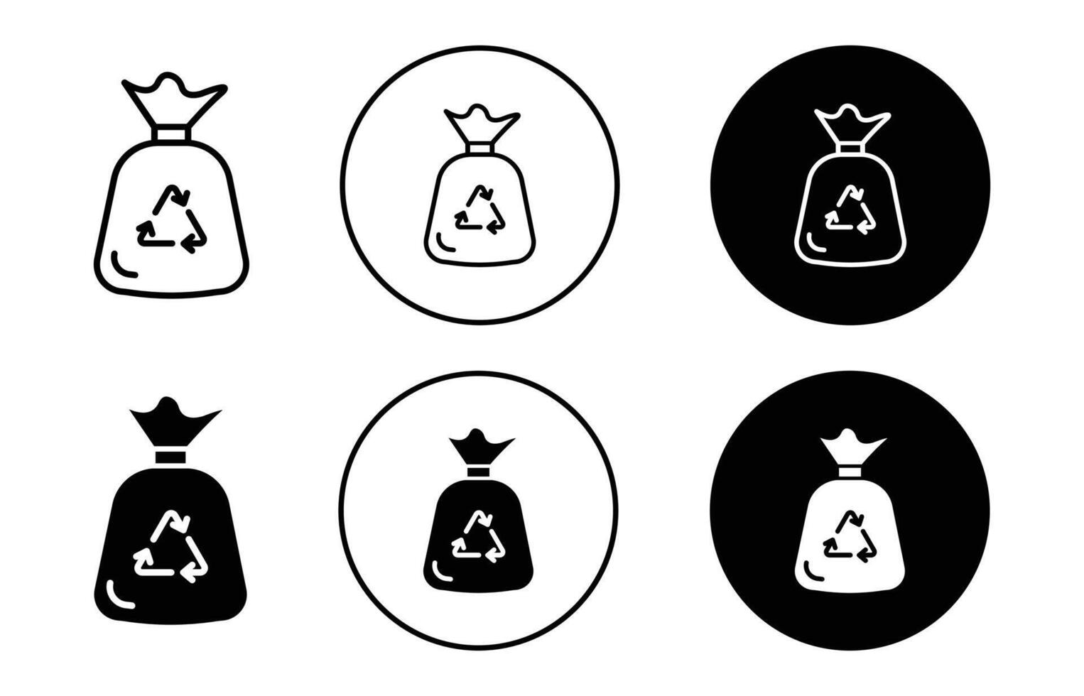 trash bag icon Outline flat Icon vector
