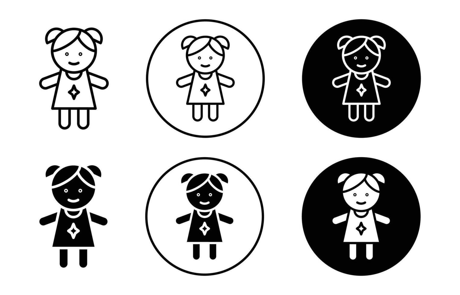 Doll icon logo collection set vector