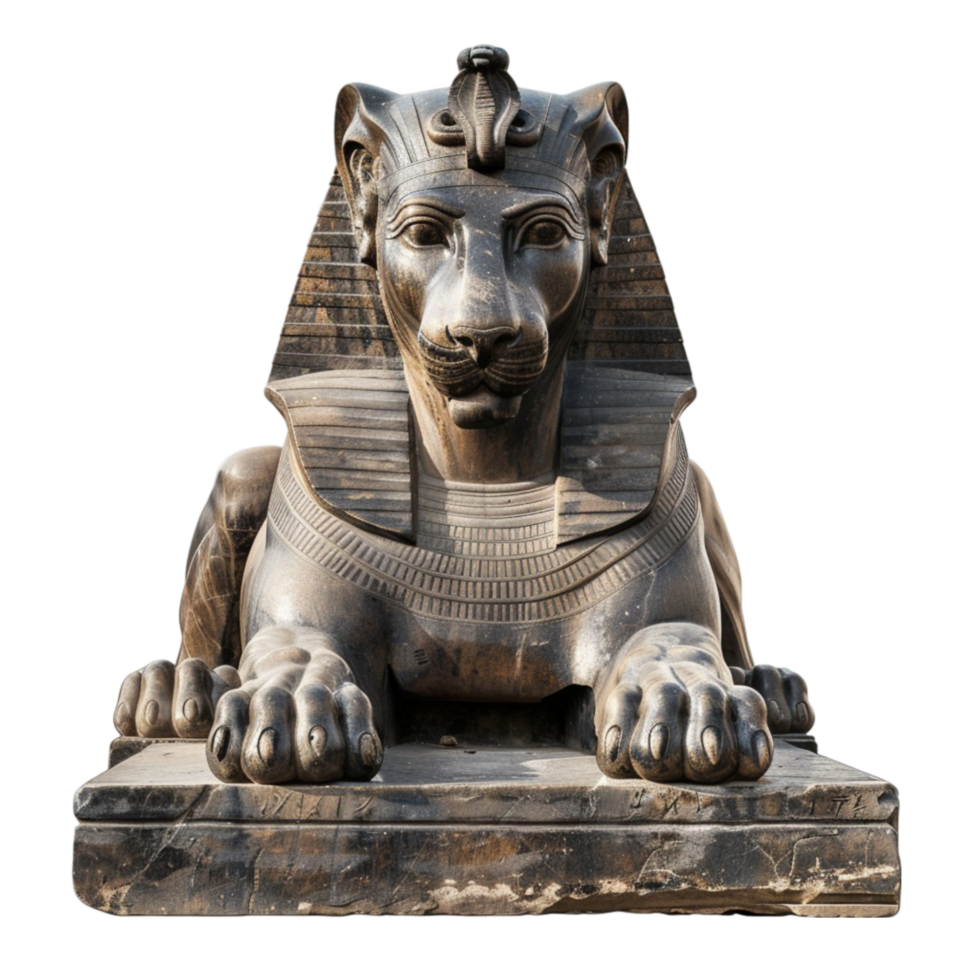 Majestic Lion and Phoenix Stone Statues A Fusion of Strength and Elegance png